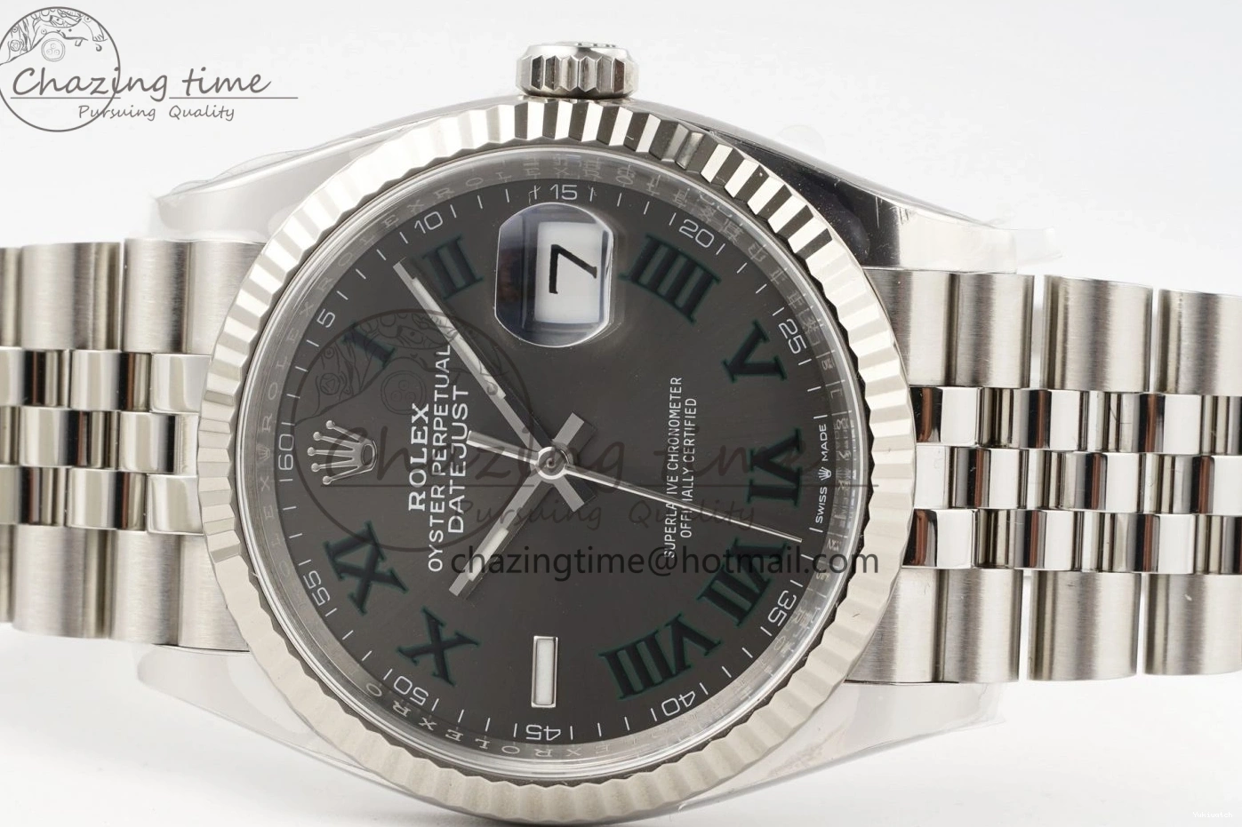 Bracelet Gray Edition 904L Green Roman Best Dial VR3235 Steel 126234 1:1 on DateJust Jubilee 36 Markers Clean 0506